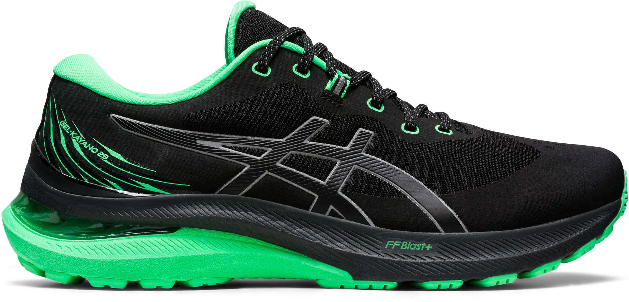 Asics Gel-Kayano 29 Lite-Show Shoes Men, Zwart/groen 3 Asics Gel-Kayano 29 Lite-Show Shoes Men, Zwart/groen
