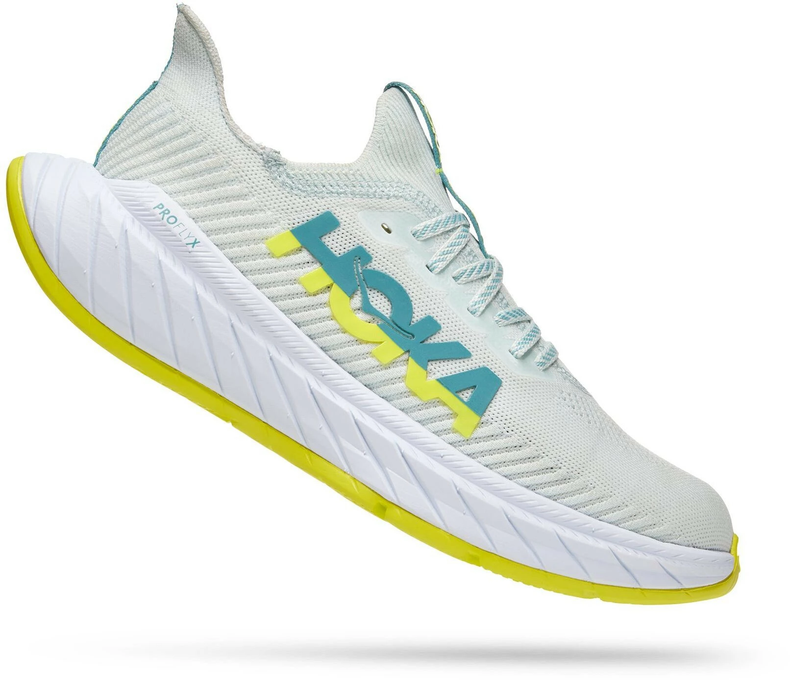 Hoka One One Carbon X 3 Running Shoes Men, Wit/geel 4 Hoka One One Carbon X 3 Running Shoes Men, Wit/geel - Afbeelding 2